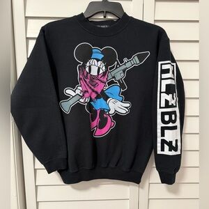 Hellz Bellz Minnie Mouse Graphic Crewneck Sweatshirt XS • Rare Streetwear